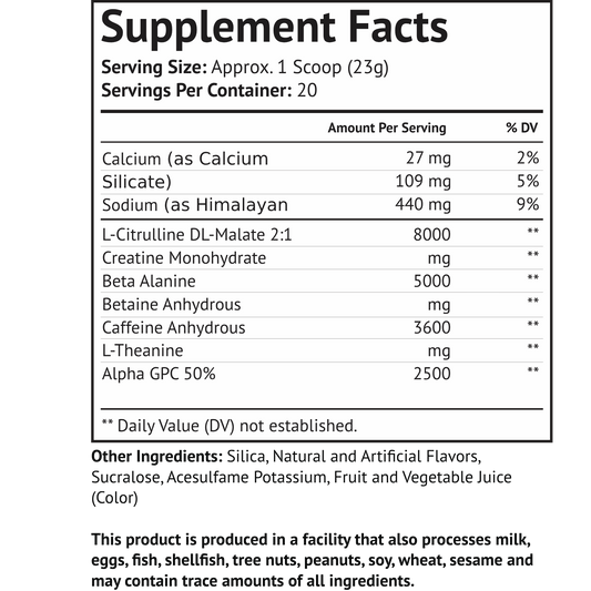 Pre - Workout w/Creatine 5g (Grape Annihilator)