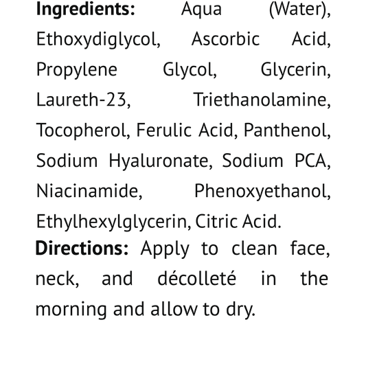 Vitamin C, B, E + Ferulic Antioxidant Serum, USA Made